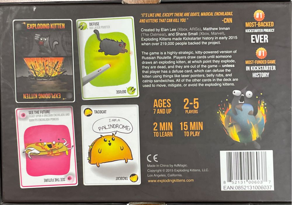 Exploding Kittens NSFW  (2-5) board game collectible [Barcode 852131006037] - Main Image 2