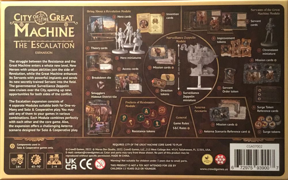 City Of The Great Machine: The Escalation Expansion  (1 - 4) board game collectible [Barcode 672975939007] - Main Image 2