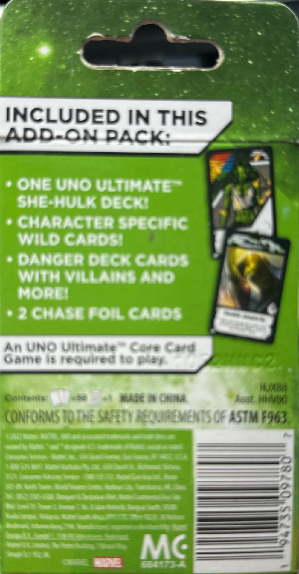 UNO Ultimate: She-Hulk • Add-on Pack  board game collectible [Barcode 194735097807] - Main Image 2