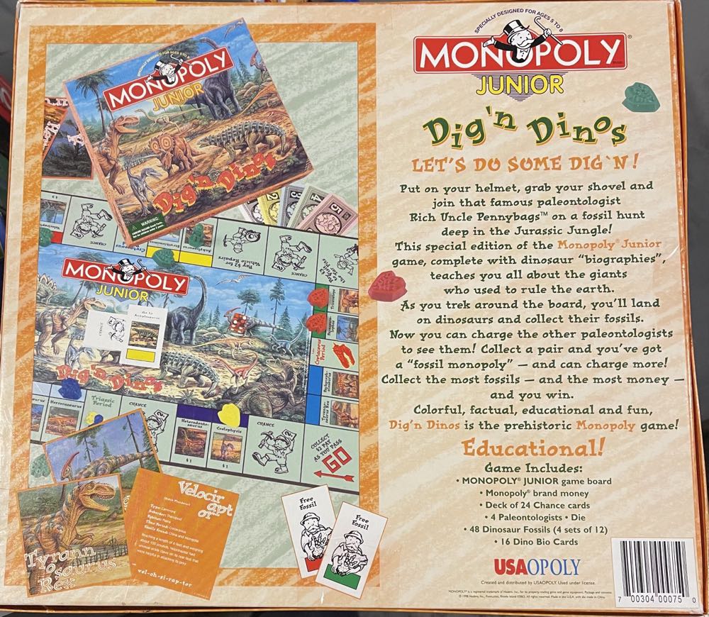 Monopoly: Junior Dig’n Dinos  board game collectible [Barcode 700304000750] - Main Image 2