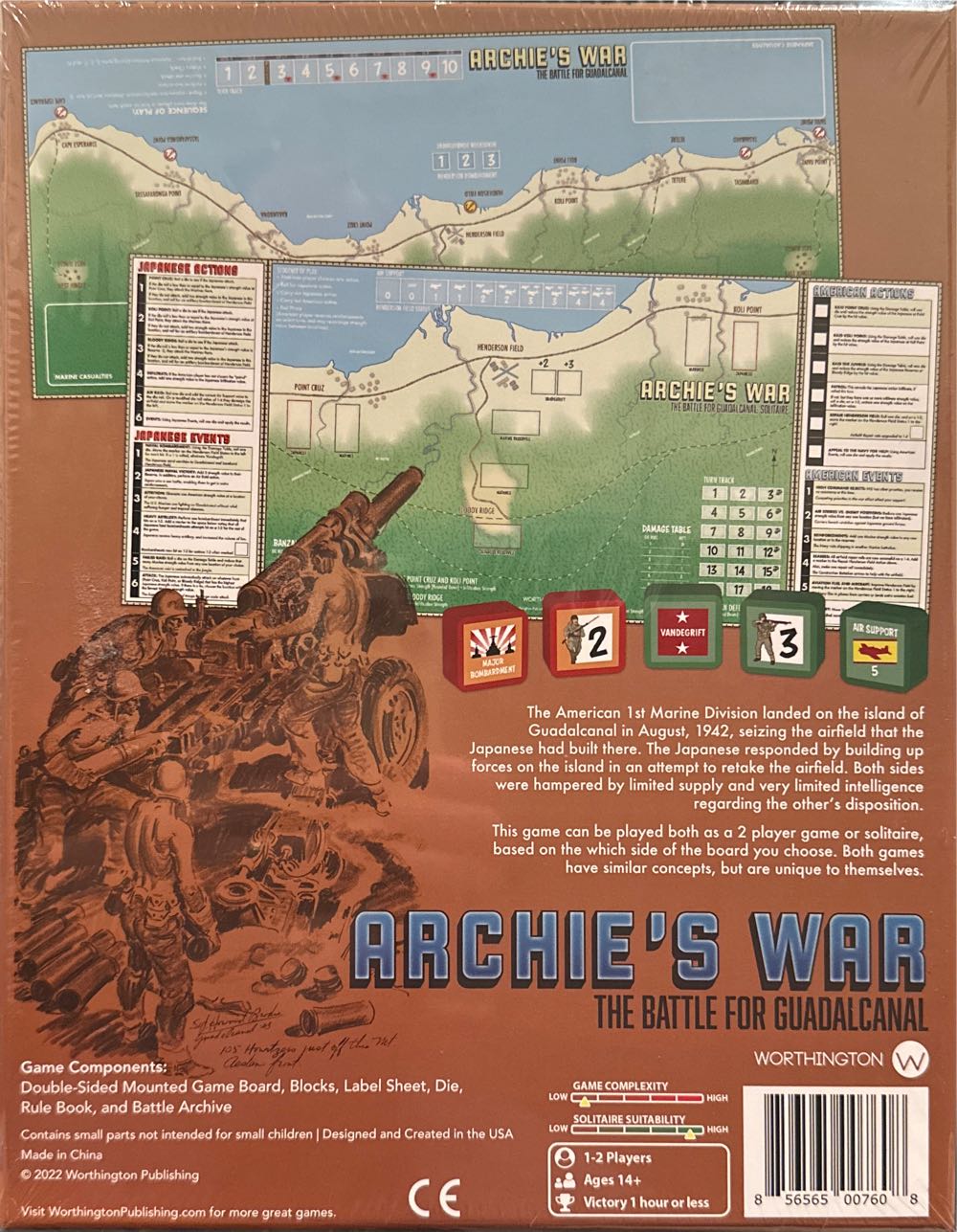Archie’s War: The Battle For Guadalcanal  (1-2) board game collectible [Barcode 856565007608] - Main Image 2
