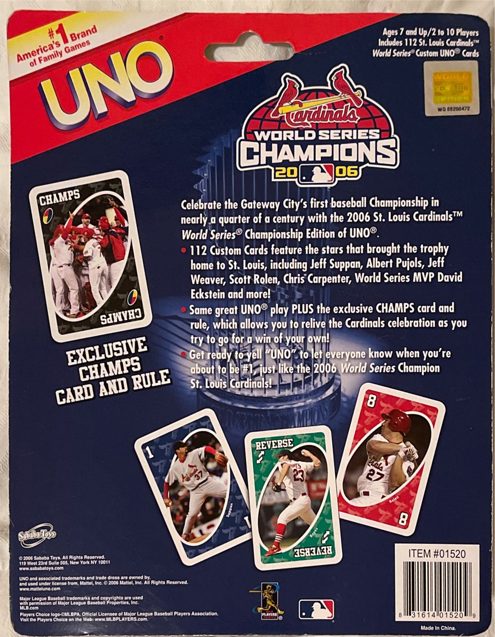 St Louis Cardinals Uno Champs  board game collectible - Main Image 2