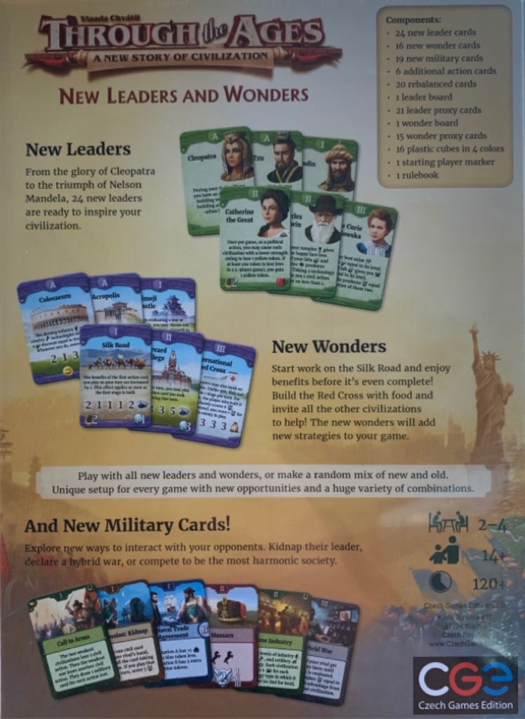 Through the Ages: New Leaders and Wonders  (2-4) board game collectible [Barcode 8594156310561] - Main Image 2