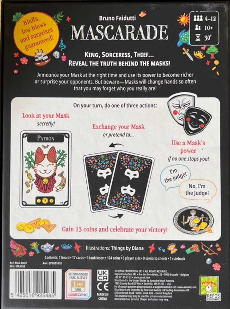 Mascarade 2nd Ed.  (4-12) board game collectible [Barcode 5425016925485] - Main Image 2