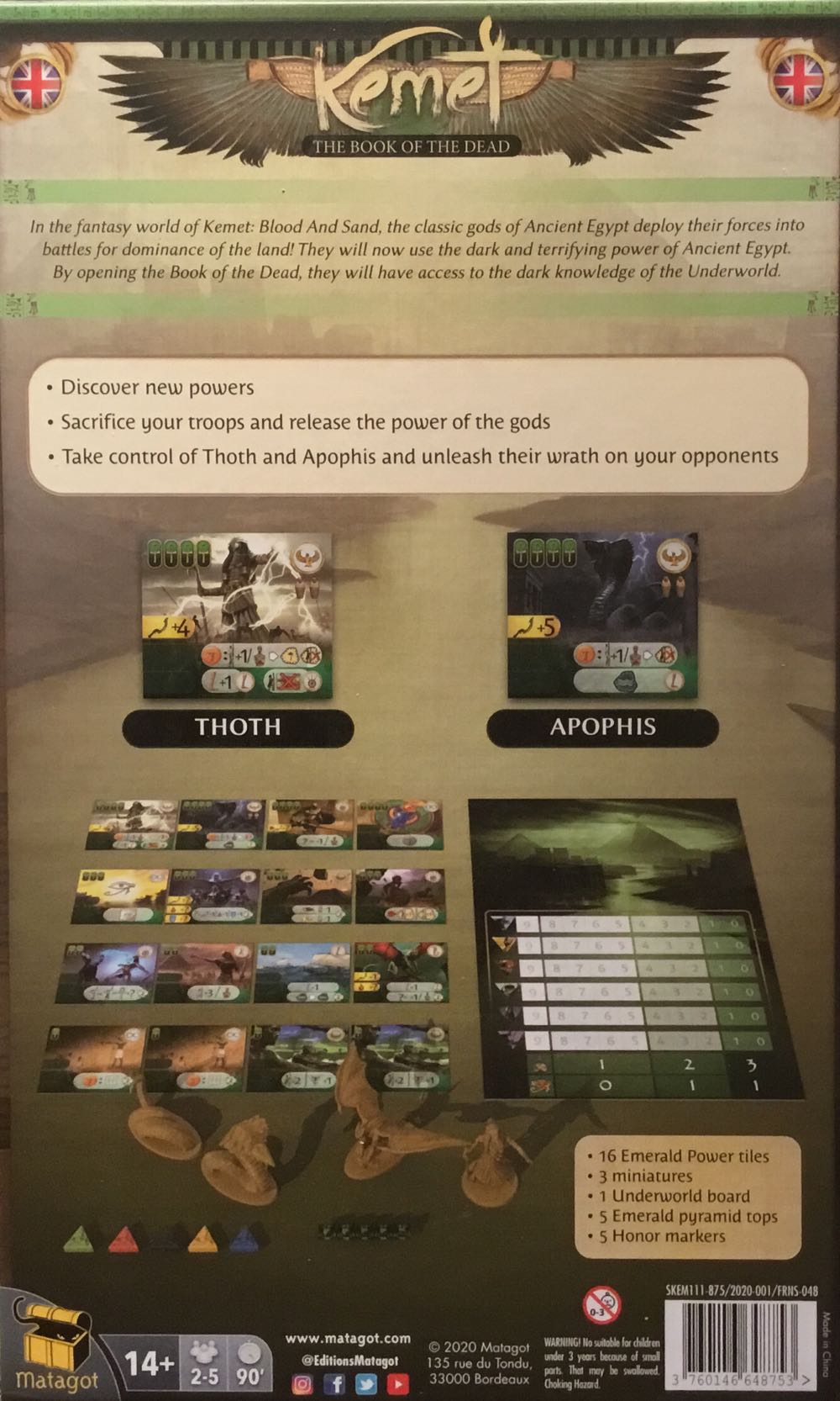 Kemet Blood And Sand: Book Of The Dead Expansion  (2-5) board game collectible [Barcode 3760146648753] - Main Image 2