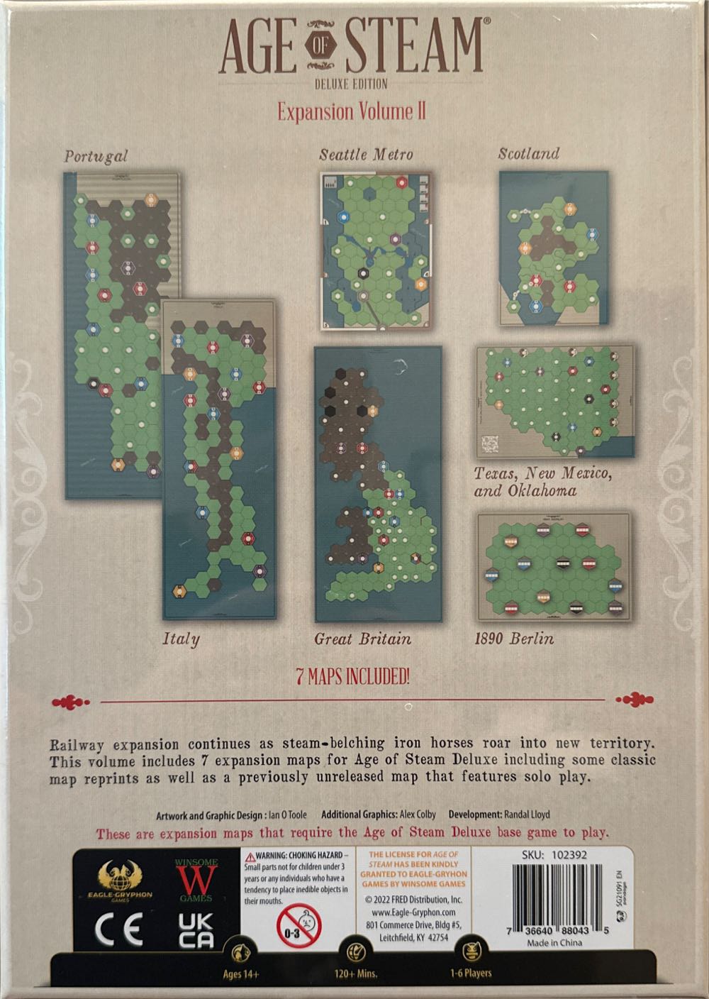 Age of Steam: Deluxe Edition Expansion Volume II  board game collectible [Barcode 736640880435] - Main Image 2