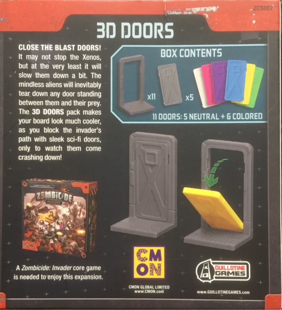 Zombicide: Sci-Fi: 3D Doors  (1-6) board game collectible [Barcode 889696009722] - Main Image 2