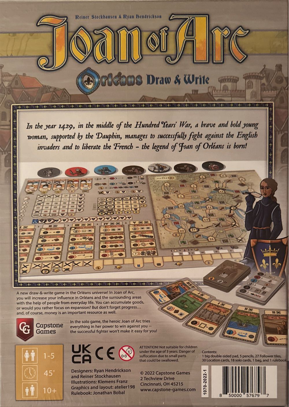 Joan of Arc: Orléans Draw & Write  (1-5) board game collectible [Barcode 850000576797] - Main Image 2