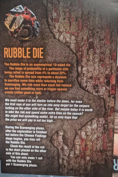 This War of Mine: Rubble Die  (1-6) board game collectible - Main Image 2