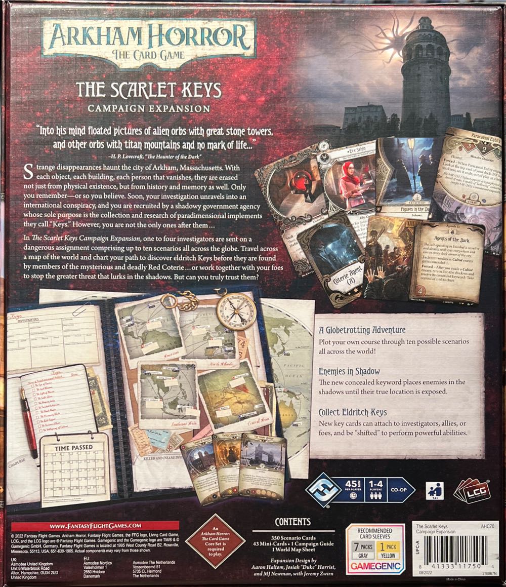 AH LCG: The Scarlet Keys Campaign Expansion  (1 - 4) board game collectible [Barcode 841333117504] - Main Image 2