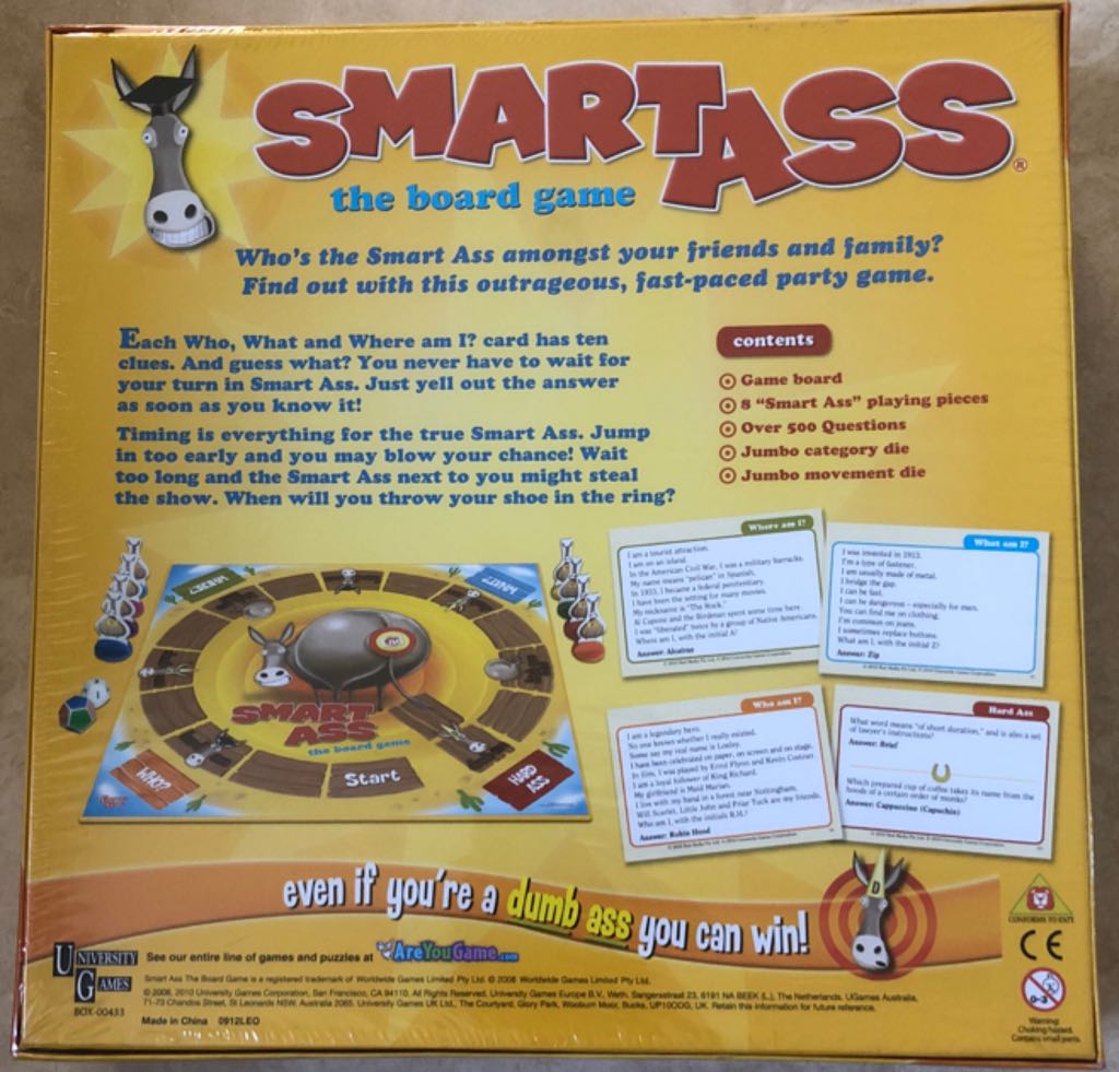 Smart Ass  (2-8) board game collectible [Barcode 5018163003337] - Main Image 2