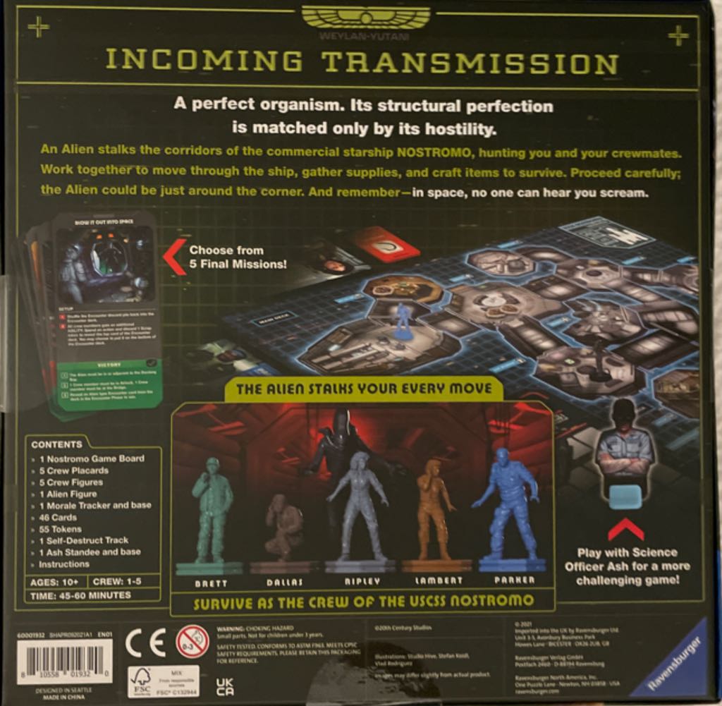 Alien Fate of the Nostrimo  (1-5) board game collectible - Main Image 2