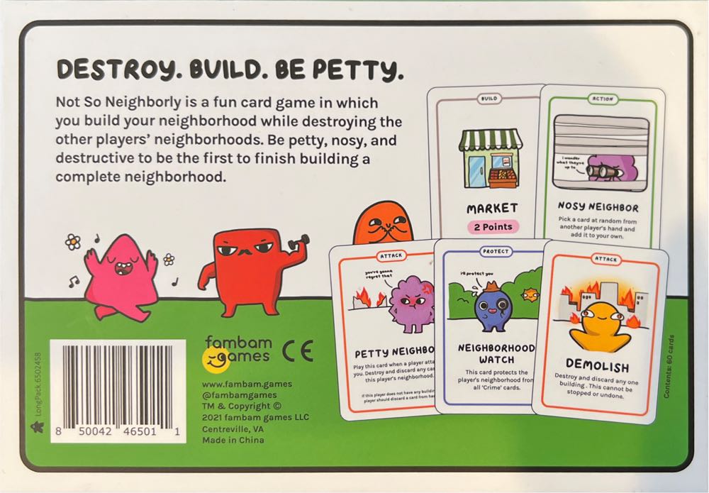 Not So Neighborly  (2-4) board game collectible [Barcode 850042465011] - Main Image 2