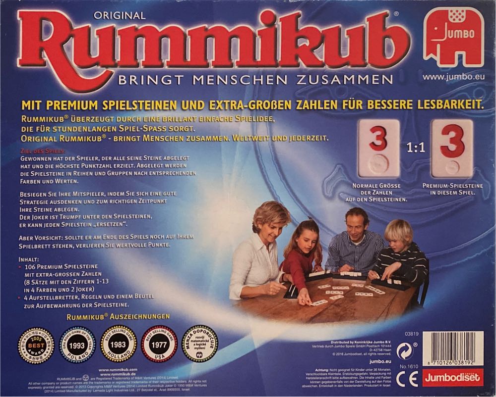 Rummikub XXL  (2-4) board game collectible [Barcode 8710126038192] - Main Image 2