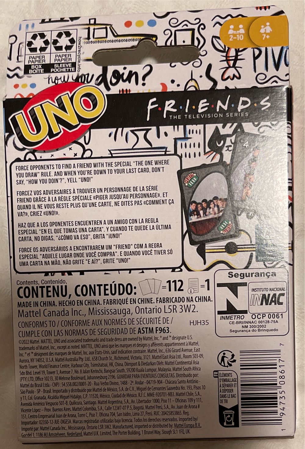 Friends Tv Show Uno  board game collectible - Main Image 2