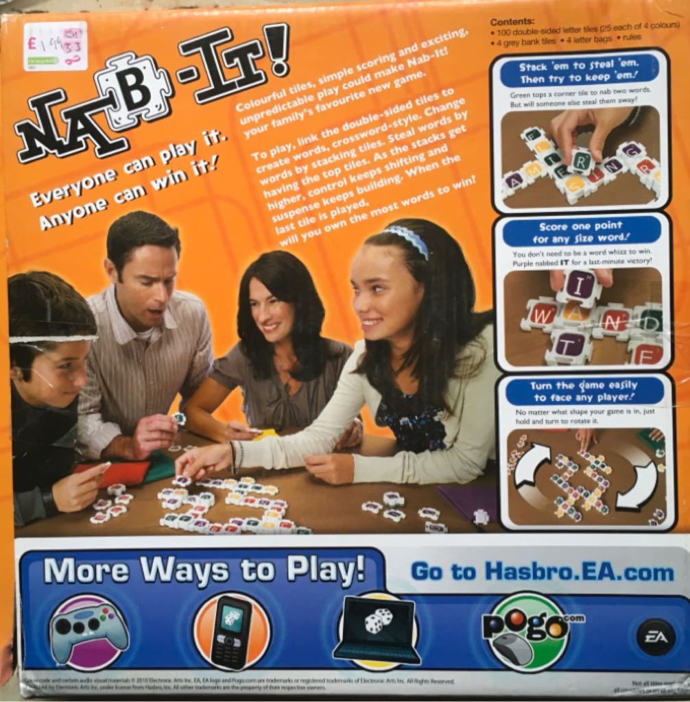 Nab-It! The Family Game of Stolen Words 2010  (2-4) board game collectible [Barcode 5010994489731] - Main Image 2