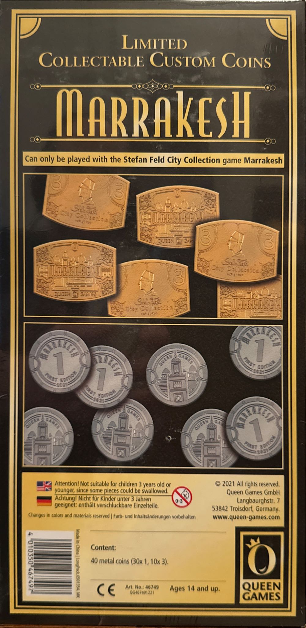 Stefan Feld City Collection 4: Marakesh - Collectible Coins  (1-4) board game collectible [Barcode 4010350467497] - Main Image 2