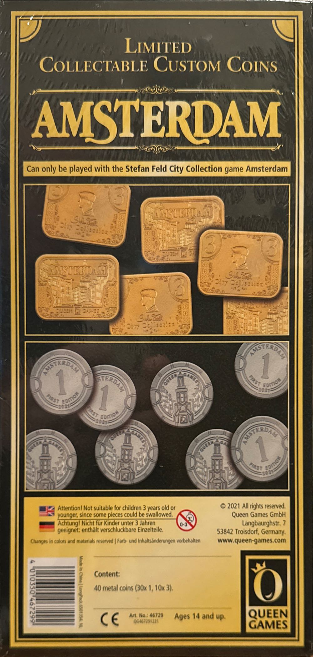 Stefan Feld City Collection 2: Amsterdam - Collectible Coins  (1-5) board game collectible [Barcode 4010350467299] - Main Image 2