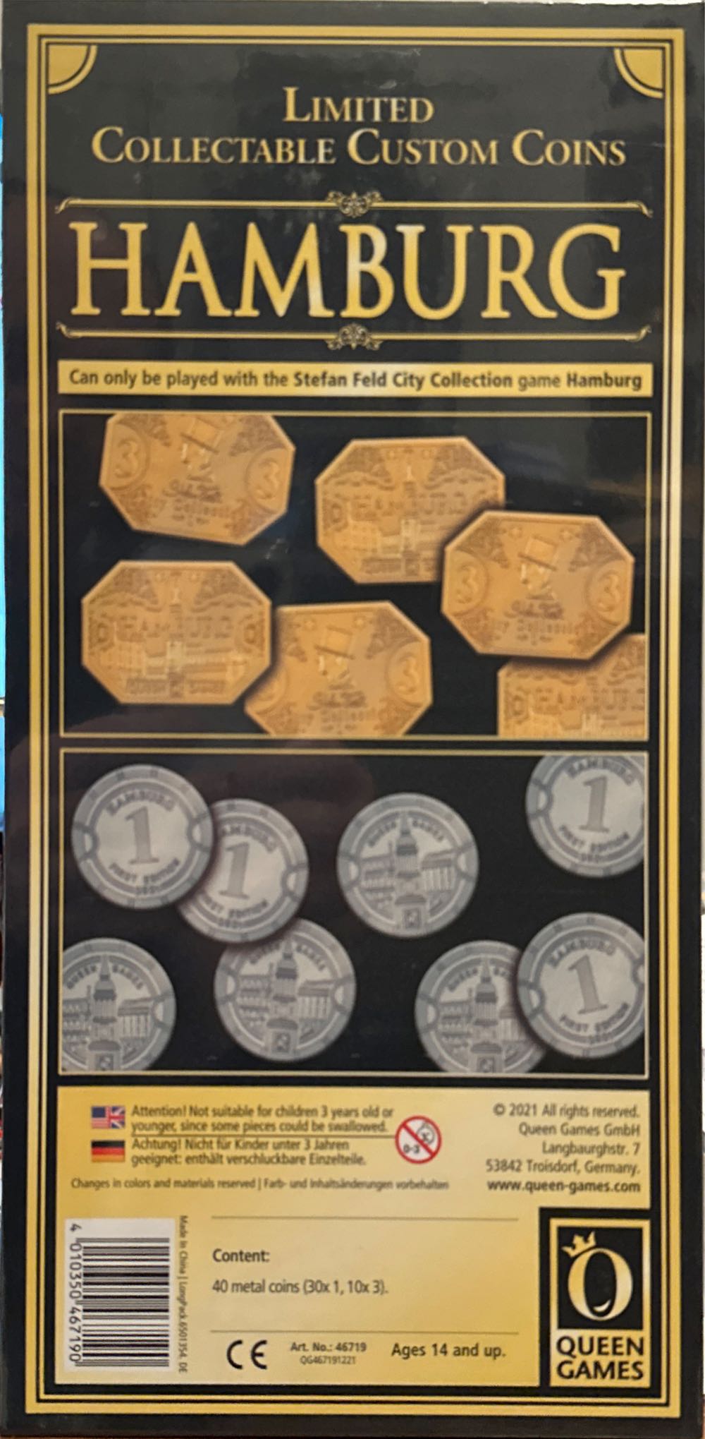 Stefan Feld City Collection 1: Hamburg - Collectible Coins  (1-5) board game collectible [Barcode 4010350467190] - Main Image 2
