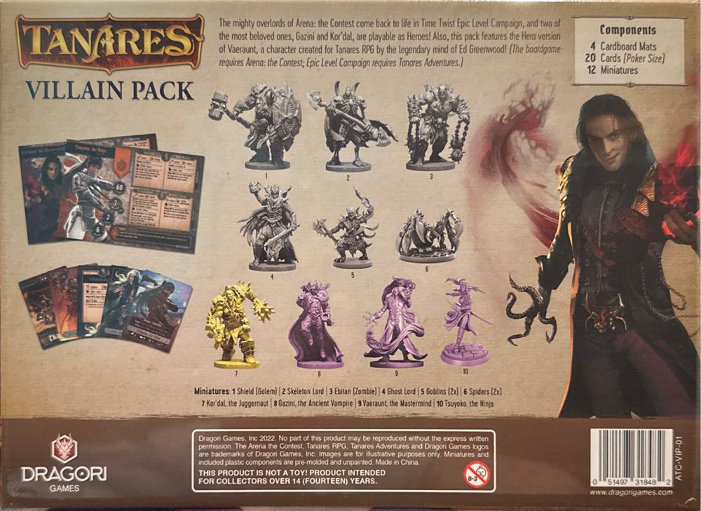 Arena the Contest: Tanares Adventures-Villain Pack  board game collectible [Barcode 051497318482] - Main Image 2