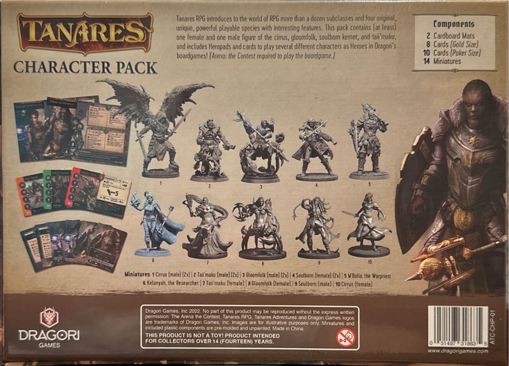 Arena the Contest: Tanares Adventures-Character Pack  board game collectible [Barcode 051497318635] - Main Image 2