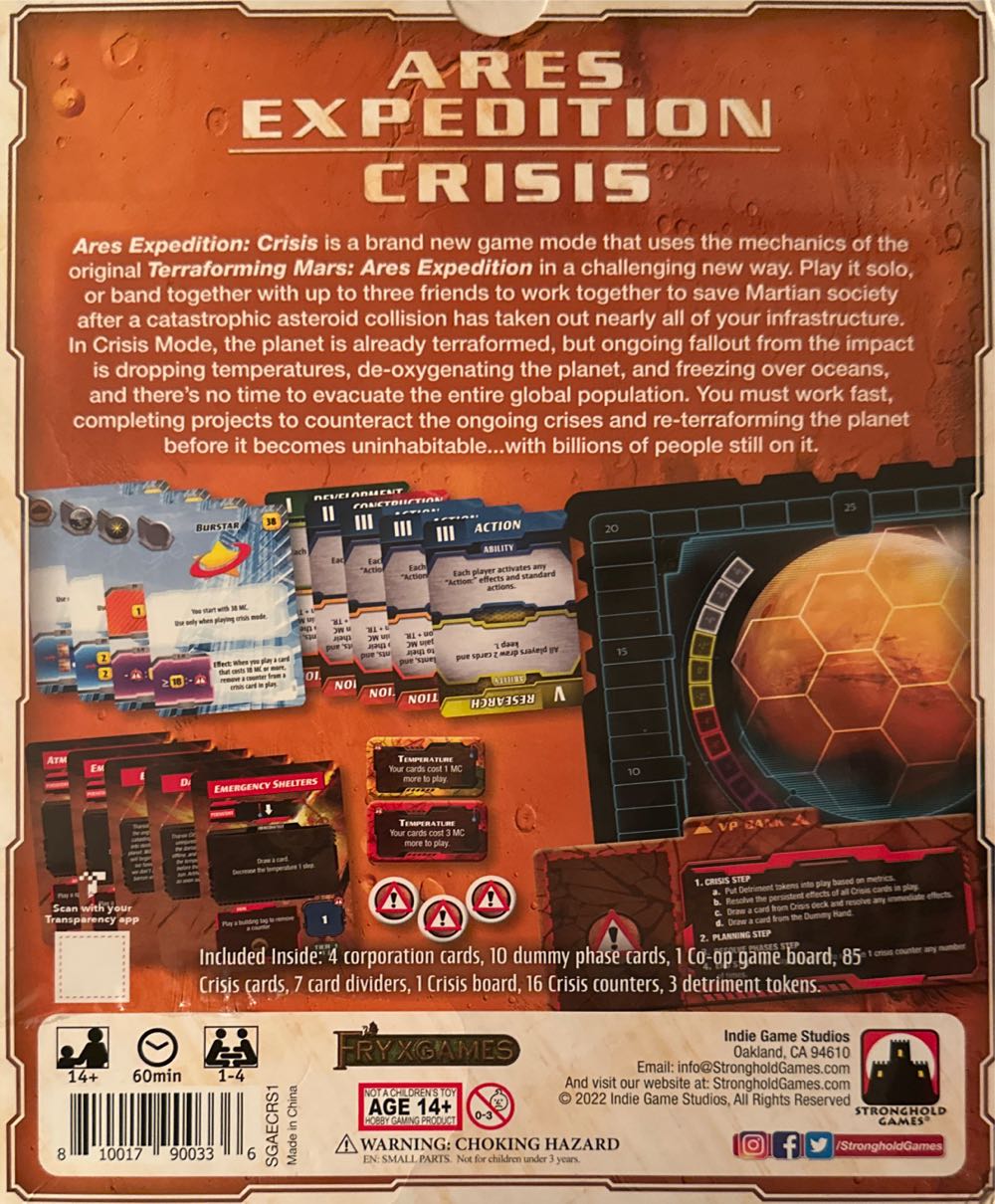 Terraforming Mars: Ares Expedition - Crisis  (1-4) board game collectible [Barcode 810017900336] - Main Image 2