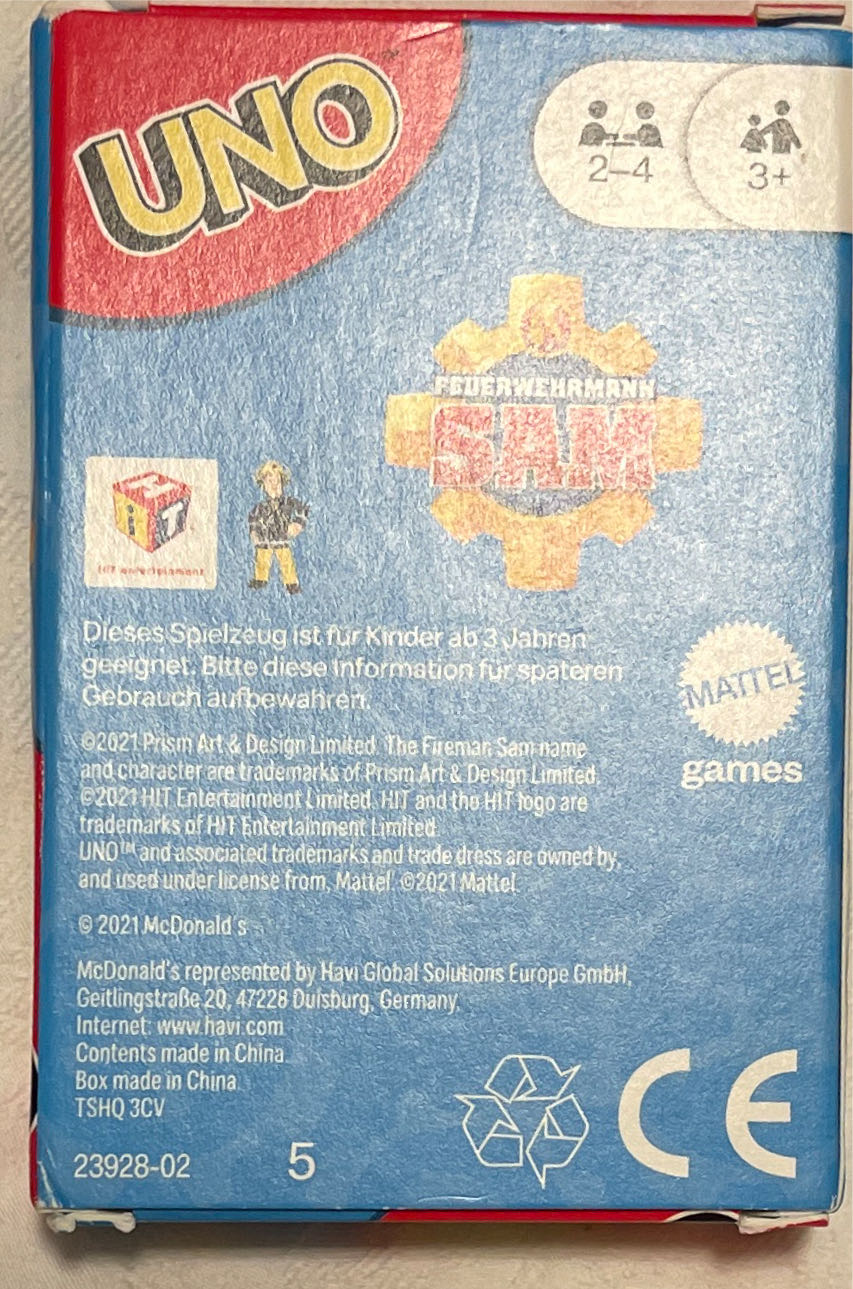 McDonald’s Fireman Sam Uno  board game collectible - Main Image 2