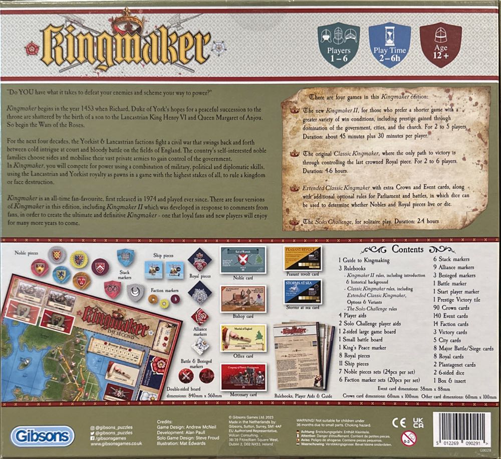 Kingmaker: Royal Relaunch  (1-6) board game collectible [Barcode 5012269090291] - Main Image 2