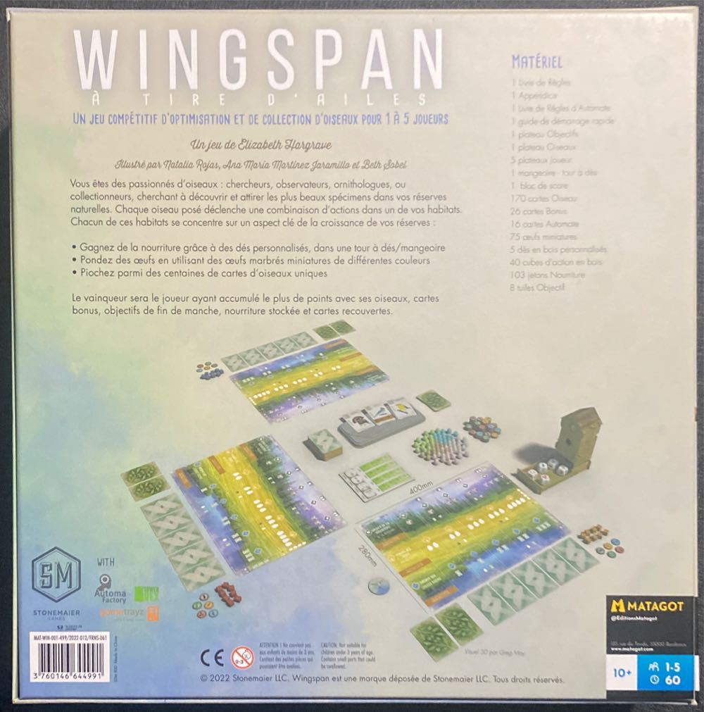 Wingspan  (1-5) board game collectible [Barcode 3760146644991] - Main Image 2