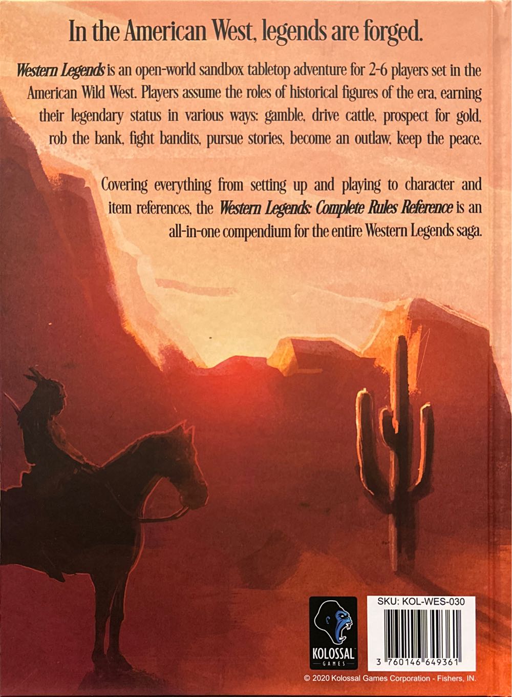 Western Legends: Complete Rules Reference  (2-6) board game collectible [Barcode 3760146649361] - Main Image 2