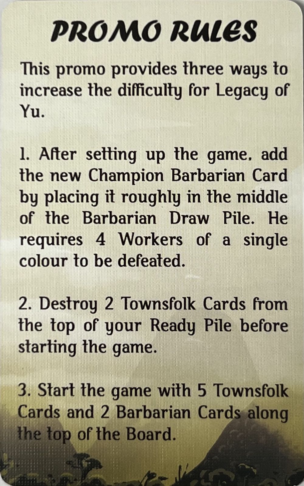 Legacy of Yu: Champion promo  (1) board game collectible - Main Image 2