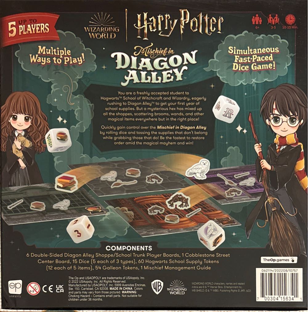 Harry Potter™ Mischief In Diagon Alley | Quick-rolling Family Dice Game | Artwork Inspired By Harry Potter | Great Kids Game & Family Board Game | Officially-licensed Harry Potter Game & Merchandise  (3-5) board game collectible [Barcode 700304156341] - Main Image 2