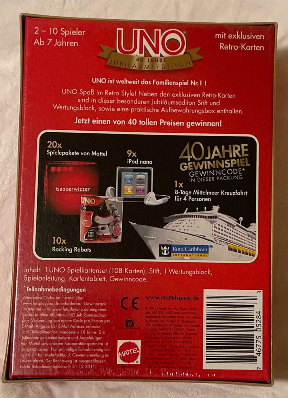 40 Years Uno Jubilaums Edition  board game collectible - Main Image 2