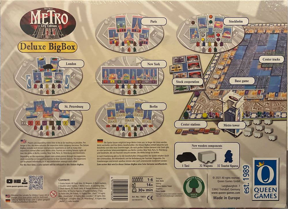Metro: City Edition (Deluxe Big Box)  (1-6) board game collectible [Barcode 4010350106532] - Main Image 2