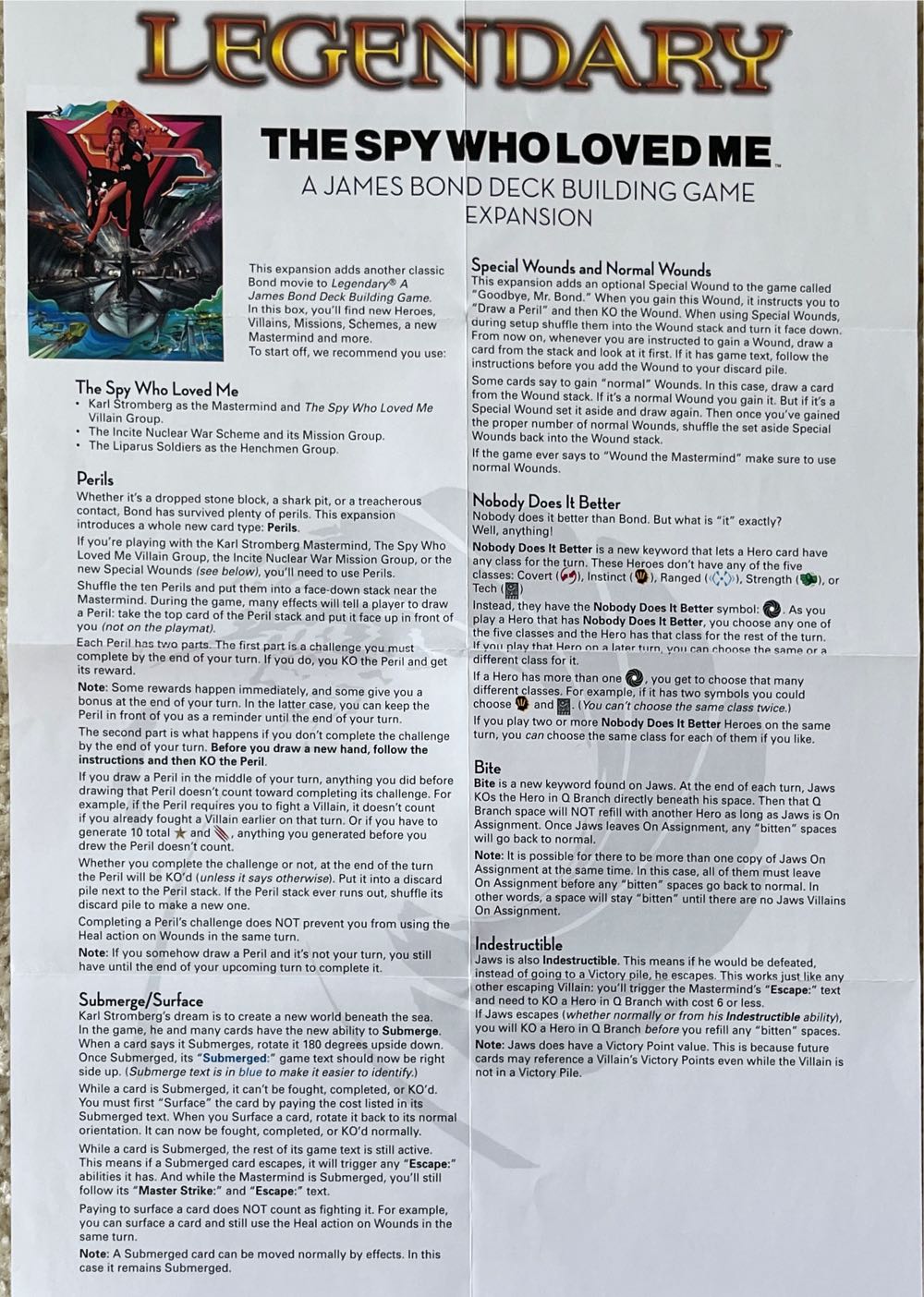 Legendary: James Bond - Spy Who Loved Me  board game collectible [Barcode 053334953665] - Main Image 2