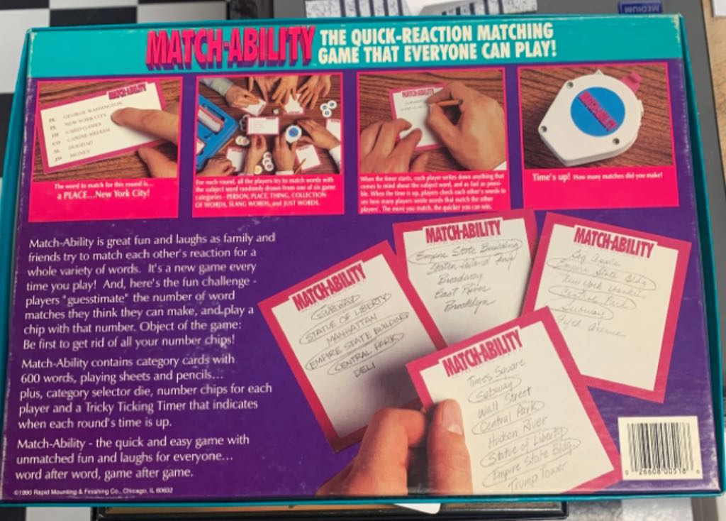 MATCH-ABILITY  (2-6) board game collectible [Barcode 026608005186] - Main Image 2