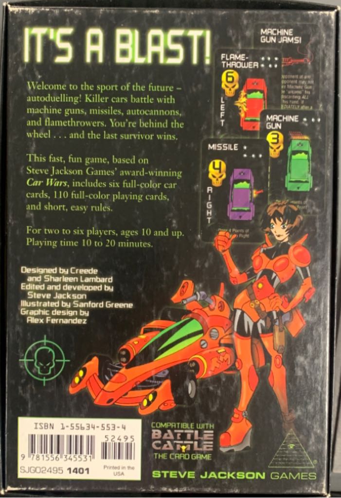 Car Wars The Card Game  (2-6) board game collectible [Barcode 9781556345531] - Main Image 2