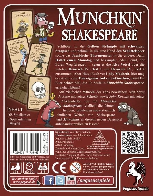 Munchkin Shakespeare  (3-6) board game collectible [Barcode 4250231714443] - Main Image 2