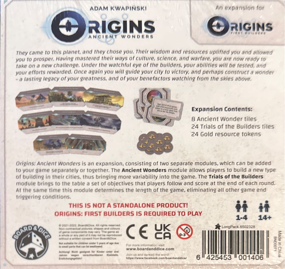 Origins: Ancient Wonders  (1-4) board game collectible [Barcode 6425453001406] - Main Image 2