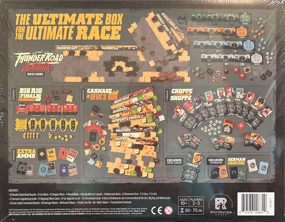 Thunder Road Vendetta: Maximum Chrome Edition  (2-6) board game collectible [Barcode 857476008340] - Main Image 3