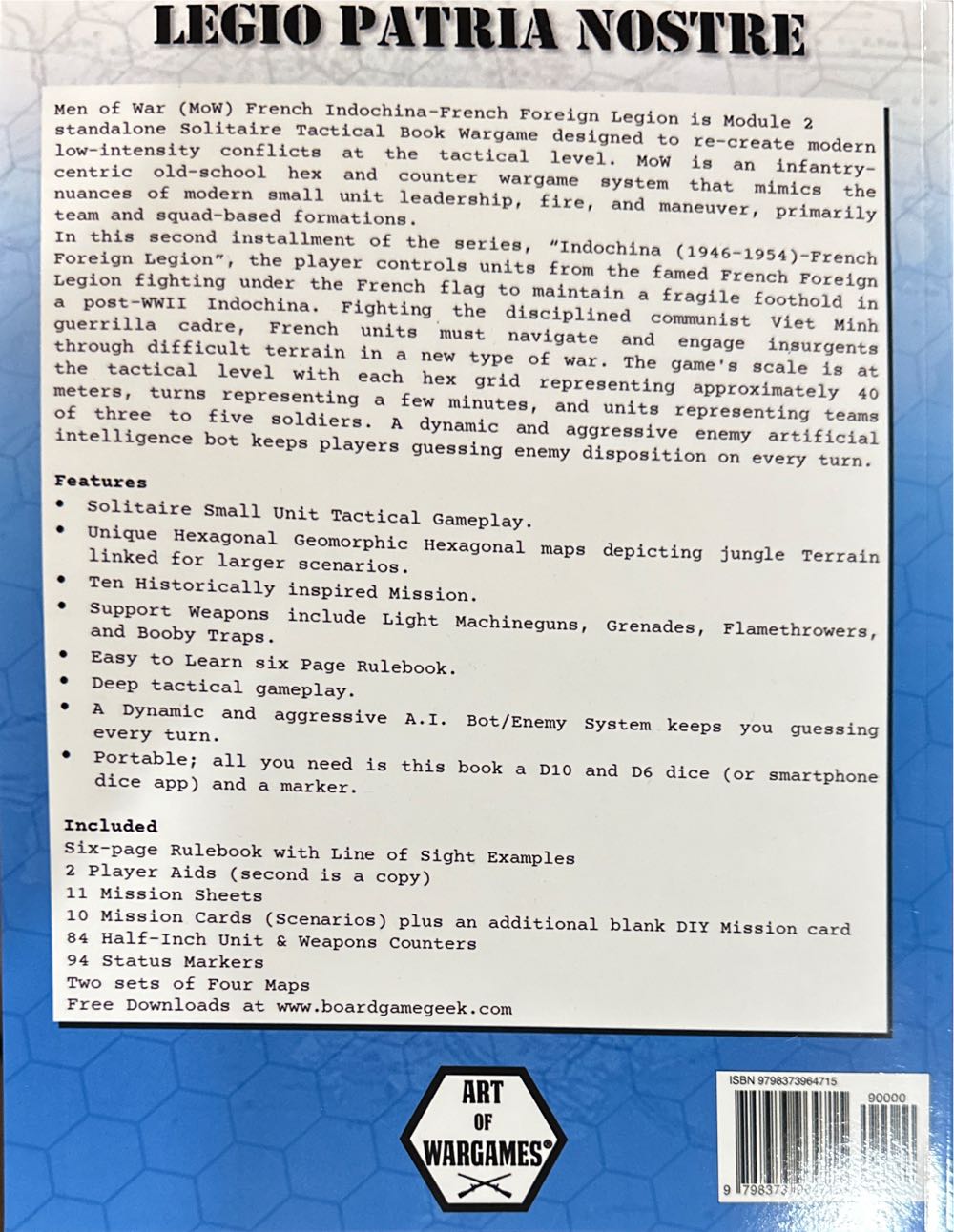 Men Of War Solitaire Tactical Book Wargame: Module 2 Indochina 1946-1954 French Foreign Legion  (1) board game collectible [Barcode 9798373964715] - Main Image 2