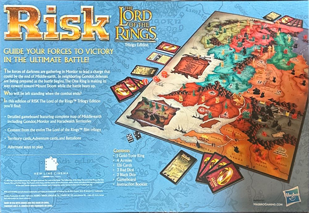 Risk: The Lord Of The Rings Trilogy Edition  (2-4) board game collectible [Barcode 630509996148] - Main Image 2