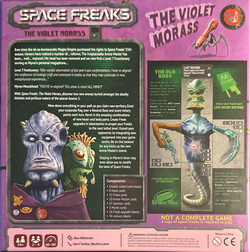 Space Freaks: The Violent Morass  (2-4) board game collectible [Barcode 696859265907] - Main Image 2