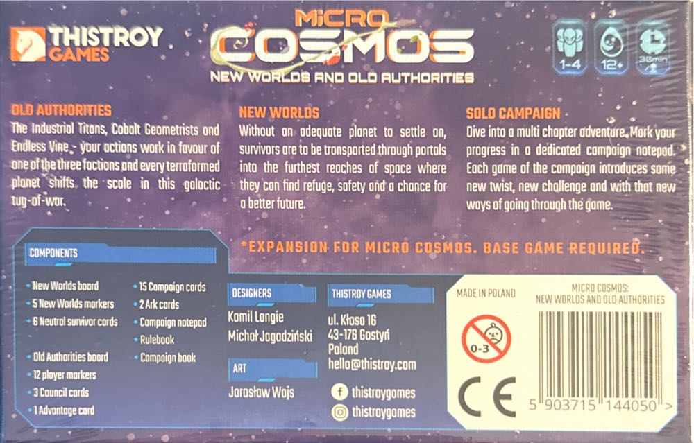 Micro Cosmos: New Worlds and Old Authorities  (1-4) board game collectible [Barcode 5903715144050] - Main Image 2