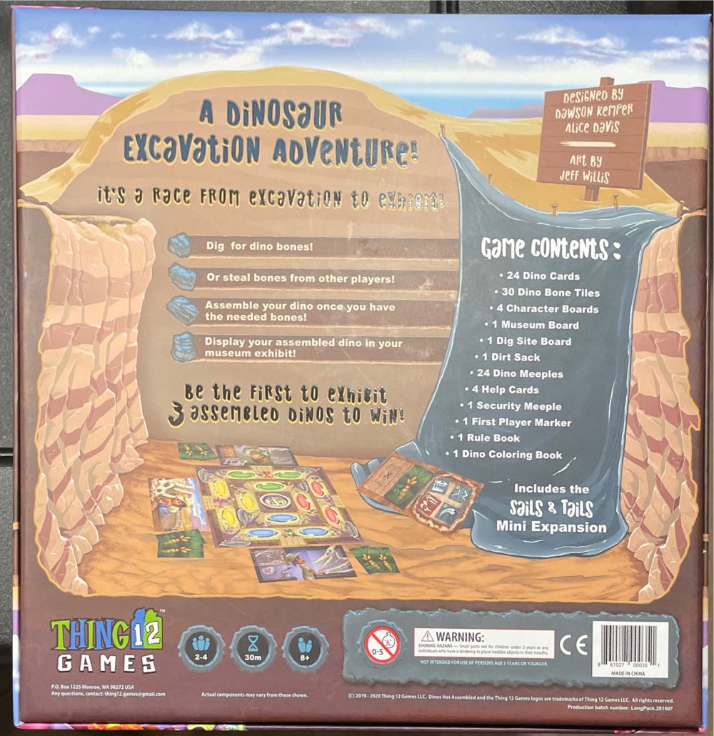 Dinos Not Assembled  (2-4) board game collectible [Barcode 861527000351] - Main Image 2