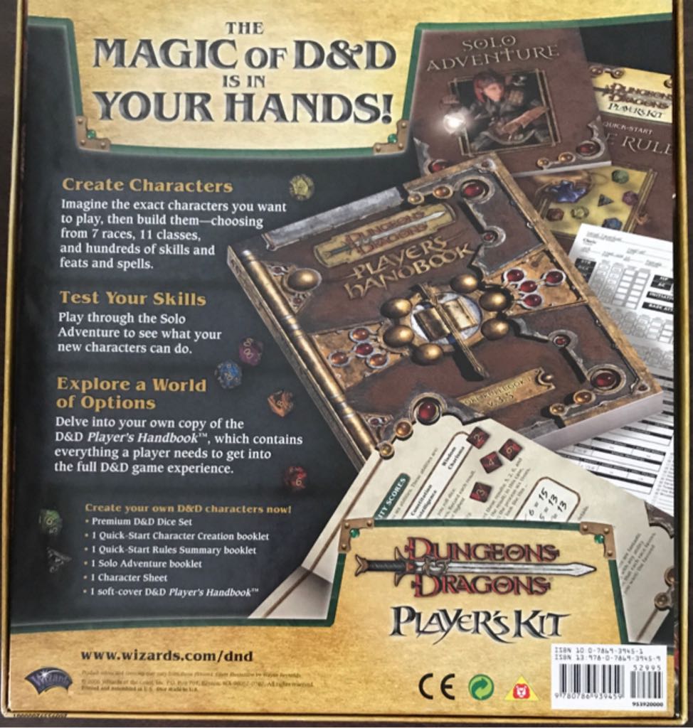 DUNGEONS AND DRAGONS PLAYERS KIT  board game collectible [Barcode 9780786939459] - Main Image 2