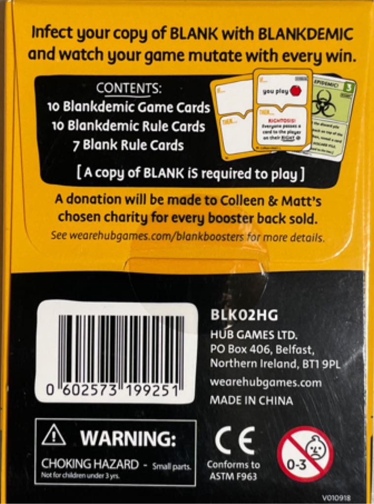 blank: Blankdemic Expansion Designer Booster Pack #1  board game collectible [Barcode 602573199251] - Main Image 2