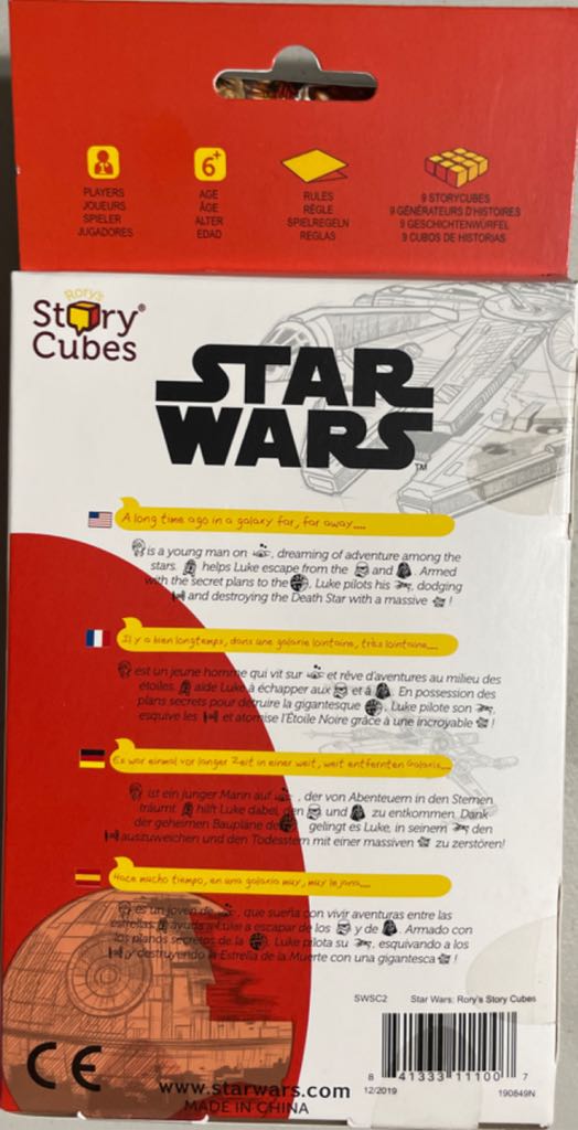 Rory’s Story Cubes: Star Wars  (1+) board game collectible [Barcode 841333111007] - Main Image 2