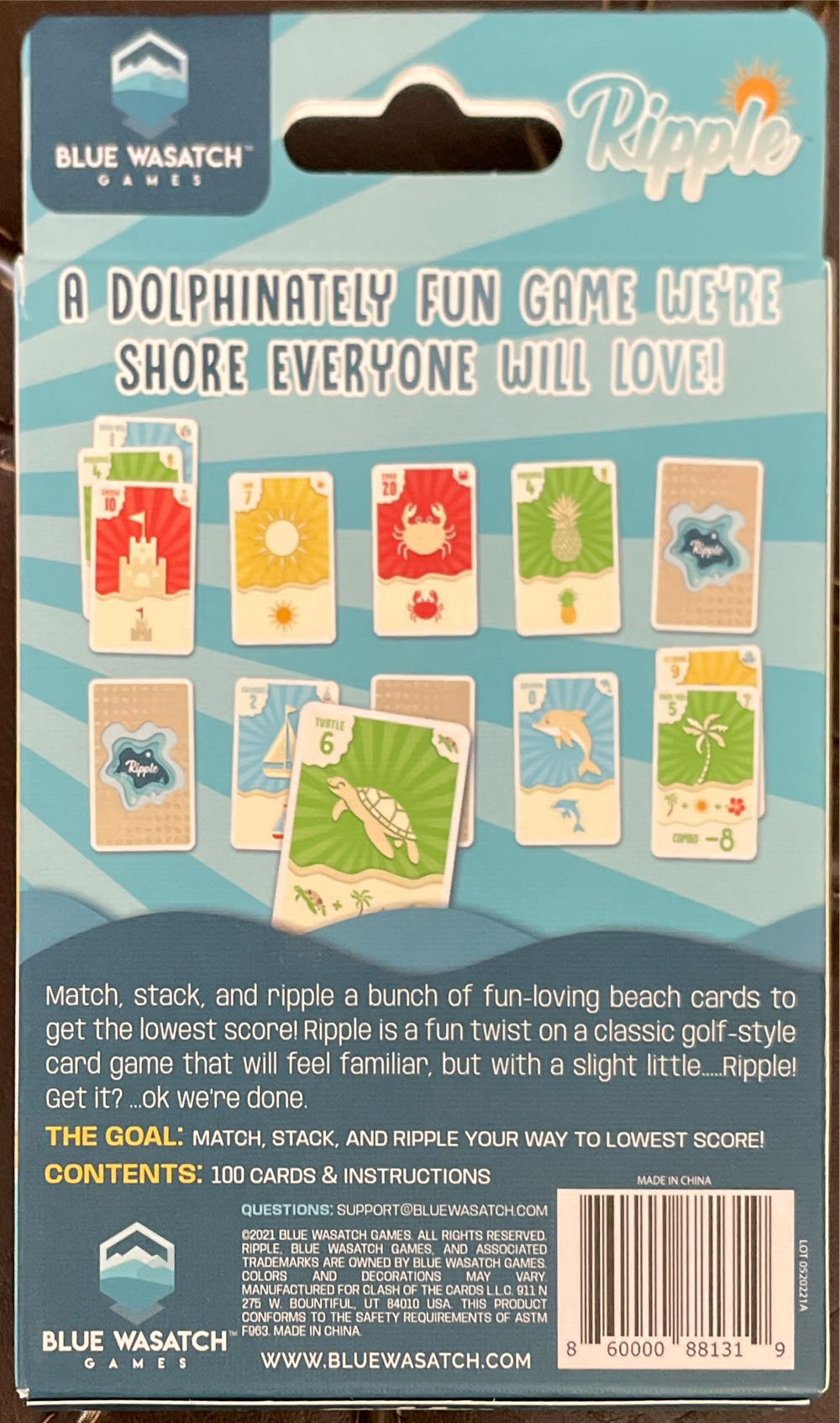 Ripple Card Game Match Stack And Collect Combos On Your Beach.  (2-6) board game collectible [Barcode 860000881319] - Main Image 2