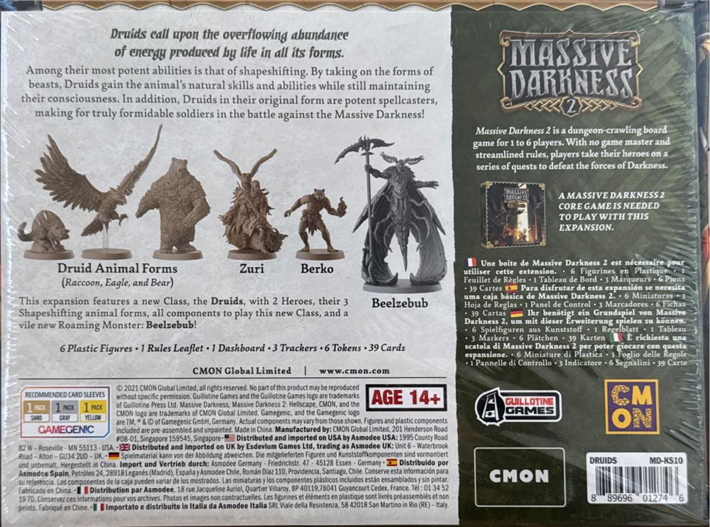 Massive Darkness 2: Heroes & Monsters Set: Druids Vs Beelzebub  (1-6) board game collectible [Barcode 889696012746] - Main Image 2